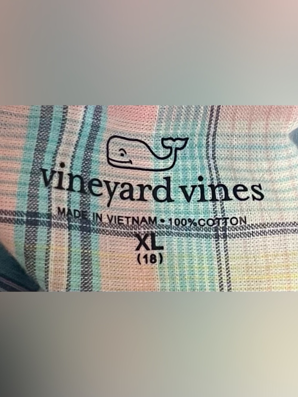 Vineyard Vines Plaid Long Sleeve Button Down Shirt Size XL - Picture 6 of 7